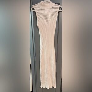Zara Off-White Ribbed Sweater Dress
